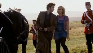 The Doctor gives his name as James McCrimmon, a reference to his former travelling companion, Jamie.